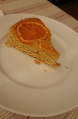 Slice of upside down orange and almond cake.JPG